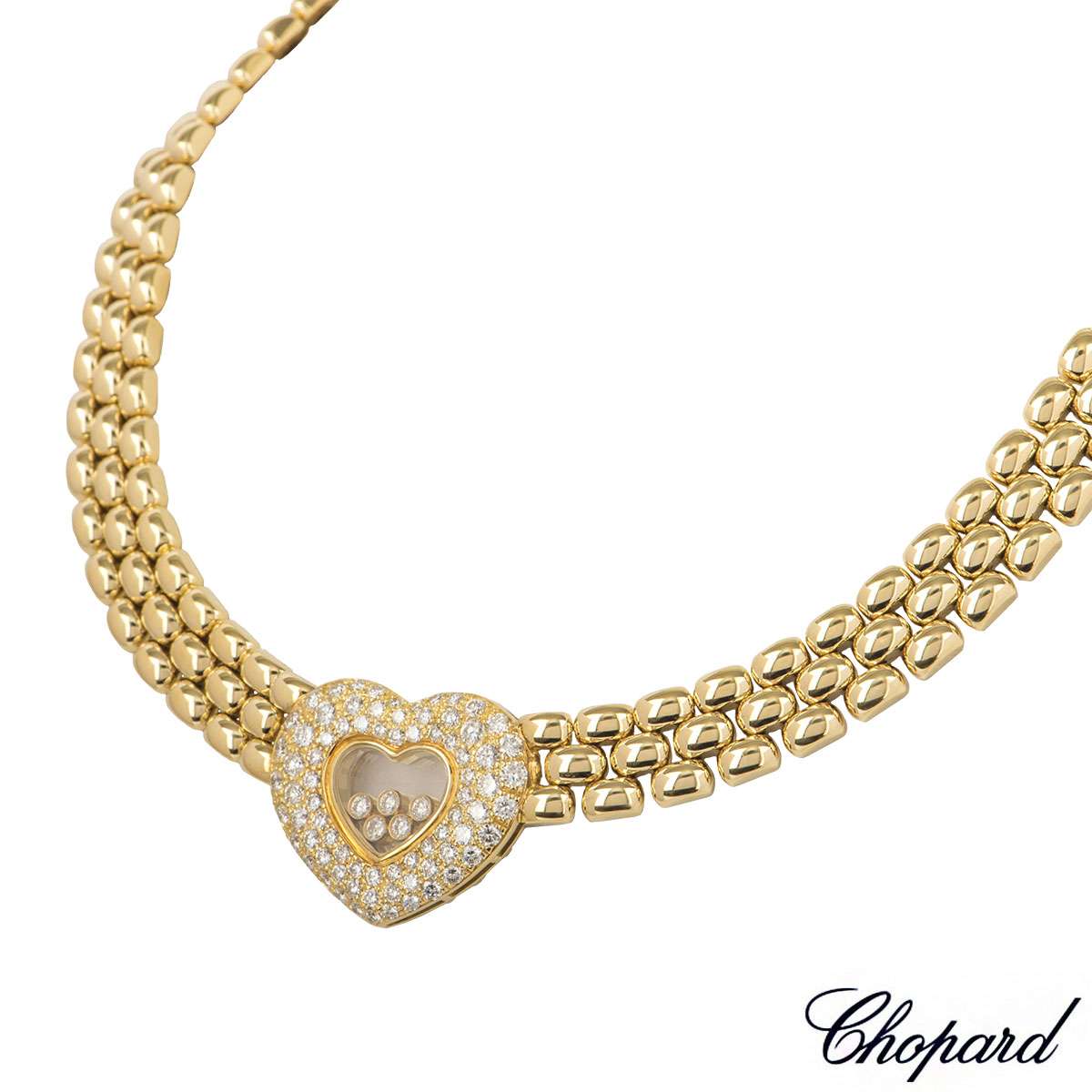 Chopard Yellow Gold Happy Diamonds Necklace 81/5427-20 | Rich Diamonds